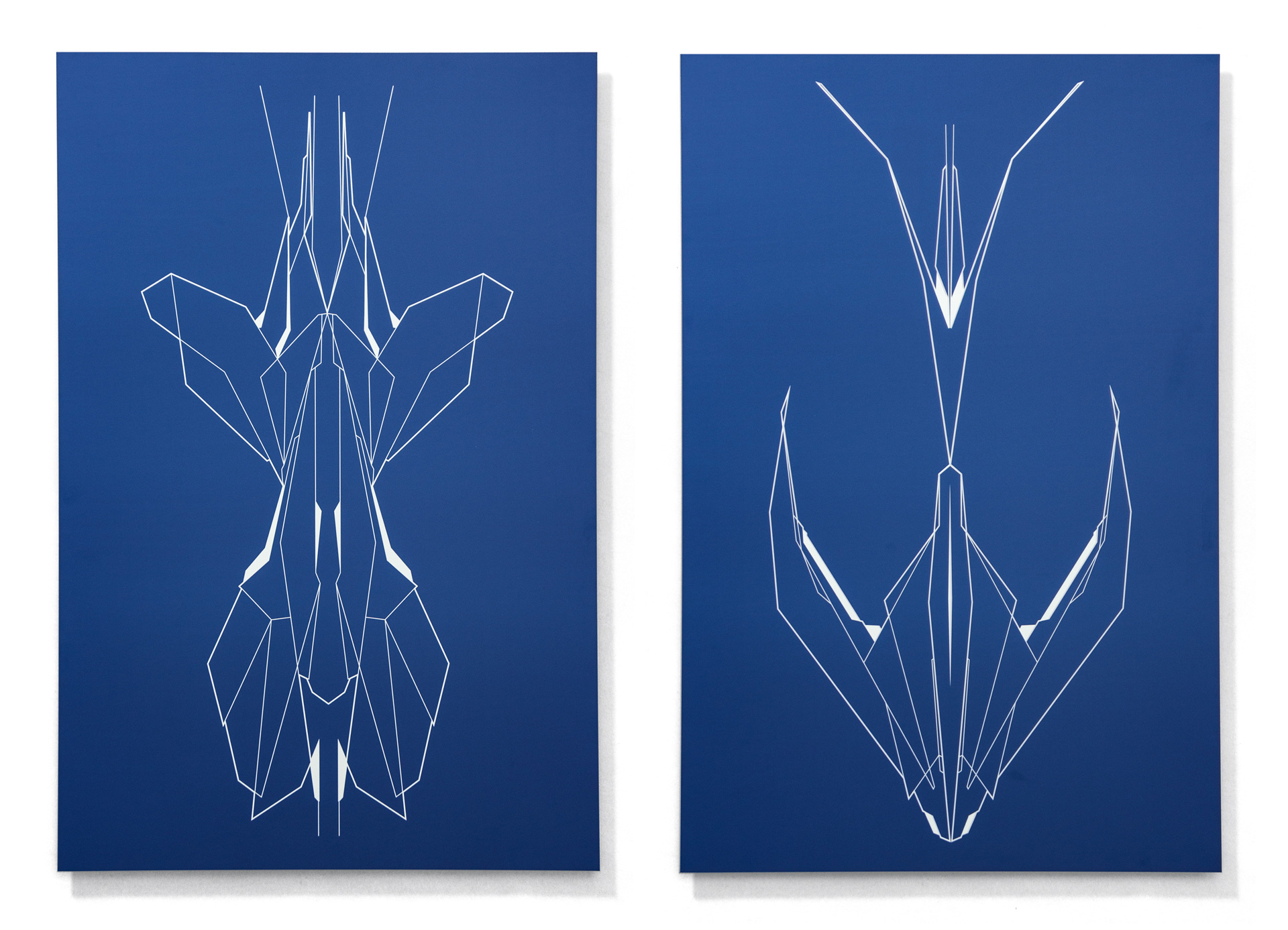 Flieger — offset printing plates, wall-mounted pair